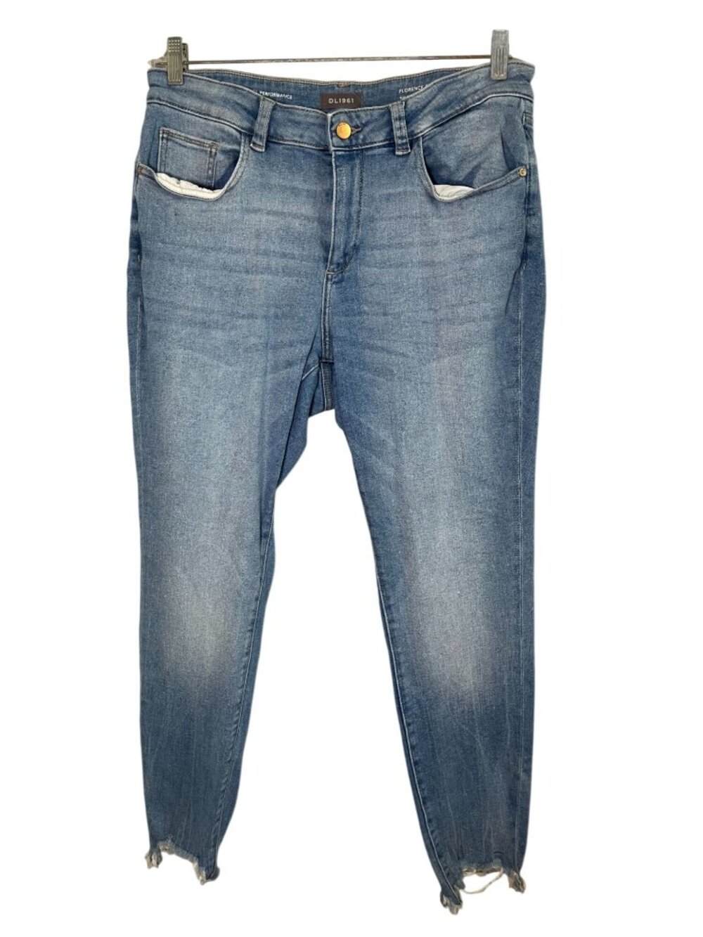 DL 1961 Florence Skinny Mid Rise Denim Jeans Blue 14W Western Preppy Classic